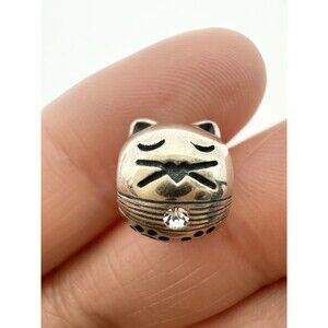 925 Sterling Silver Kitty Cat Pet Lover Bracelet Charm